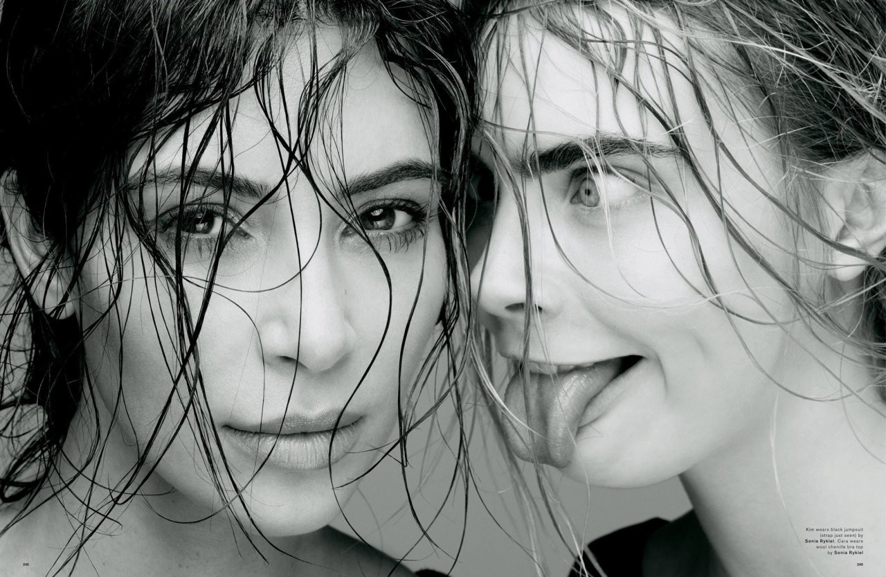 Kim Kardashian and Cara Delevingne Sexy Photos